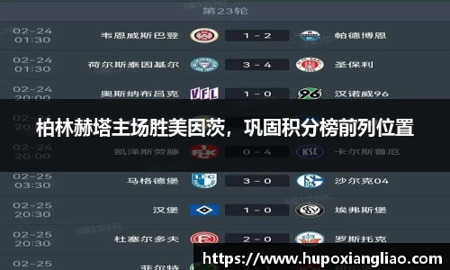 柏林赫塔主场胜美因茨，巩固积分榜前列位置