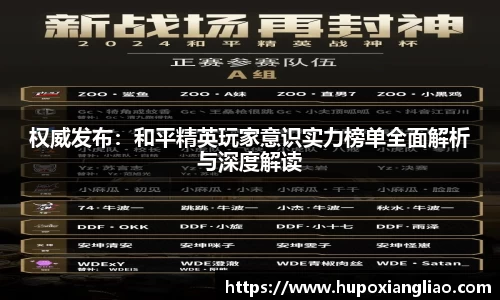 权威发布：和平精英玩家意识实力榜单全面解析与深度解读