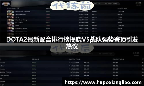 DOTA2最新配合排行榜揭晓V5战队强势登顶引发热议